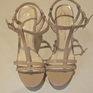 Jessica Simpson Classy Neutral Pink Wedges.